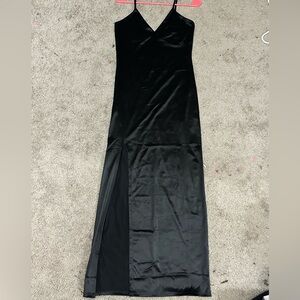 women’s L black dress with a slit down the side